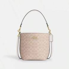 City 17 Crossbody Bucket Bag i signatur Canvas Top Handväska Lämplig för Dejting Shopping Gå ut, Pendla, Daglig Matchning, Kontor, Semester CT800 IMXB - Sand vit
