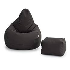Loft 25 Saccosäck Gamer Stol | Utomhus Inomhus Vardagsrum Beanbag Seat | Vattentålig | Ergonomisk Design För Kroppsstöd | Slitstark & Bekväm (D.Grey)