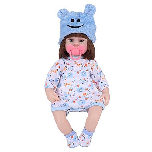 Verklighetstrogna Dolls, 16,5 Tum Realistic, Newborn Girl Dolls for Happy Childhood Companion, Real Doll Baby för Barn 4+ (42 cm Rebirth Doll Bilhår [Stil 2] Blå)