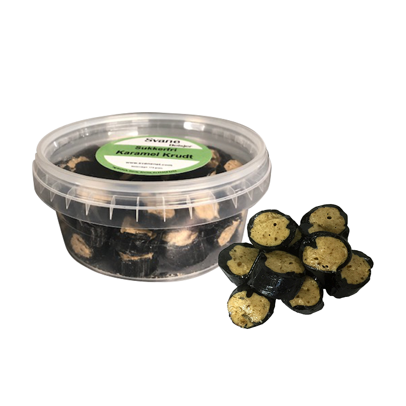 Svanenet sukkerfri bolcher Karamel krudt m/stevia (160 g).