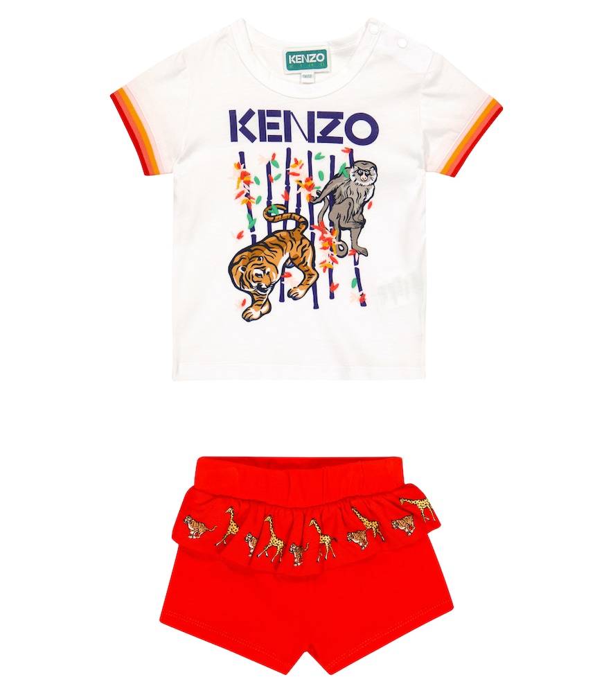 Kenzo Kids Baby set of printed cotton T-shirt and shorts