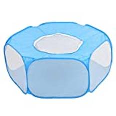 Animal Fence, Pet Playpen Exercise Yard Fence Portable Outdoor Indoor Exercise Crawling Tent for Kitten Puppy Guinea Pig Small Animals(Blue)