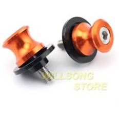Svängarmsspolar kraschreglage stativskruv för kawasaki z 650/800/900/1000/1000sx zx6r zx10r ninja 650 motorcykelstöd 8mm - orange