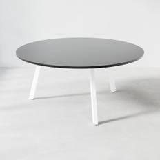 Konferencebord Viggo - Rundt, Højde 73 cm, Diameter Ø160 cm, Bordplade Sort, Understel Hvid