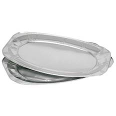 Serveringsfad 54,7x36cm, 150 my, sølv aluminium oval 60 stk
