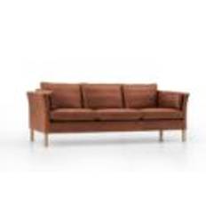 Mogens Hansen MH 2225 2 Pers Sofa L: 154 cm - Cognac Premium Læder / Lakeret Bøg