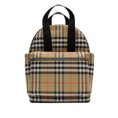 Burberry Kids - rutig ryggsäck - barn - polyamid/polyester/polyuretan/läder/polyamid - One Size - Brun