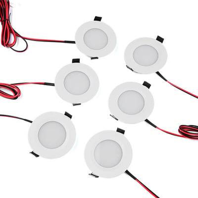 12V downlight, rund, 2,5W, 3000K, dæmpbar, inkl. kopbor og quick connector, til båd
