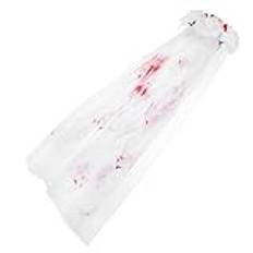 Amosfun Halloween Slöja Gotisk Zombie Brud Blodig Spets Slöja Med Konstgjord Ros Blomma Gotisk Slöja Day Of The Dead Hår Accessoar