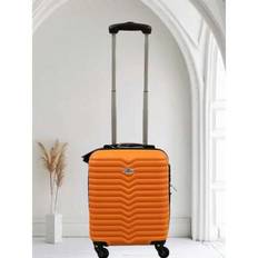 Fashionable Textured Cabin Suitcase 40x30x20cm ABS - Orange - 18 inch