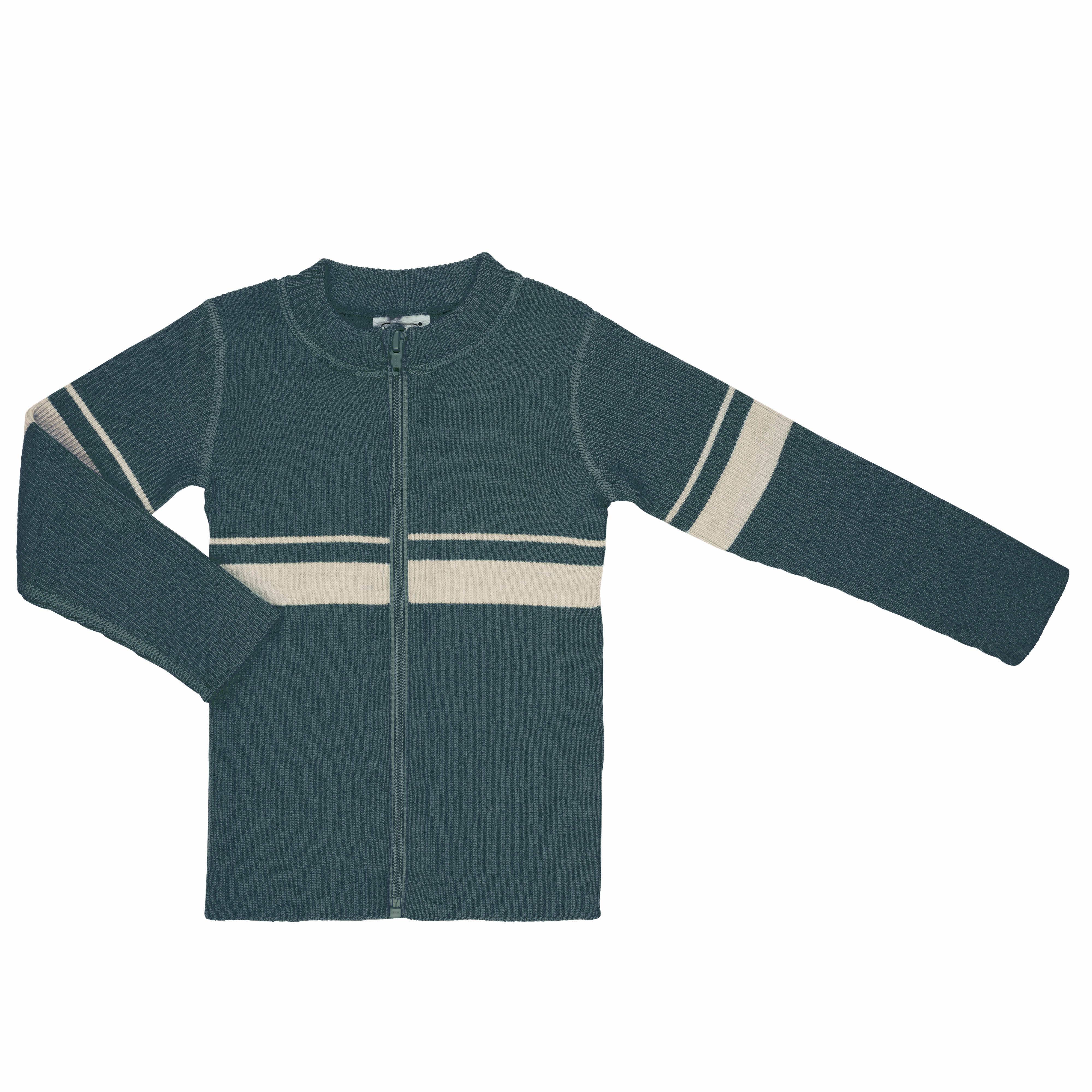 Voksi Wool Sweater Rib Sea Green-74/80-Stripes | Voksi