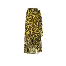 Ganni Animal-print wrap skirt - yellow - XS