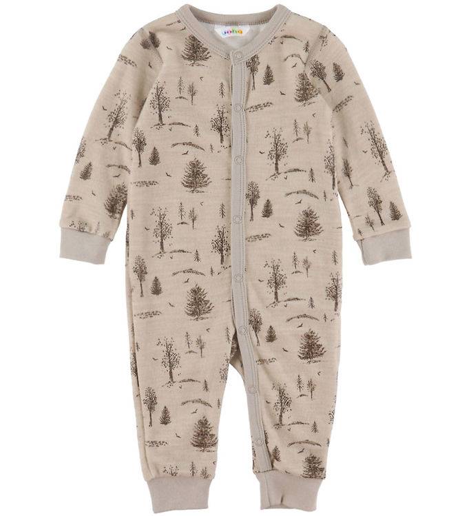 Joha Onesie - Ull - Beige m. Träd - Joha - 60 - Onesie