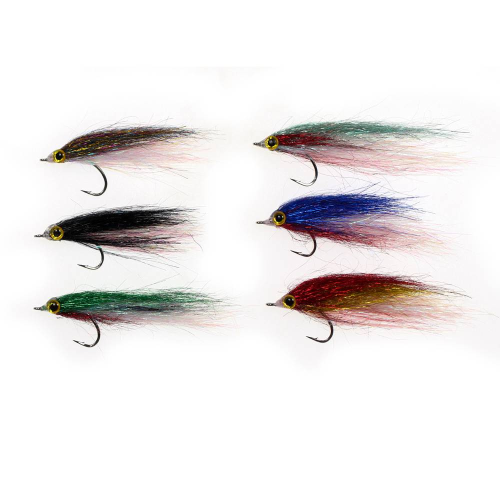 6pcs Wounded Ice Dub Minnow Fly Fishing Flies Realistic Baitfish Lures For Salmon Trout Sea Bass Steelhead