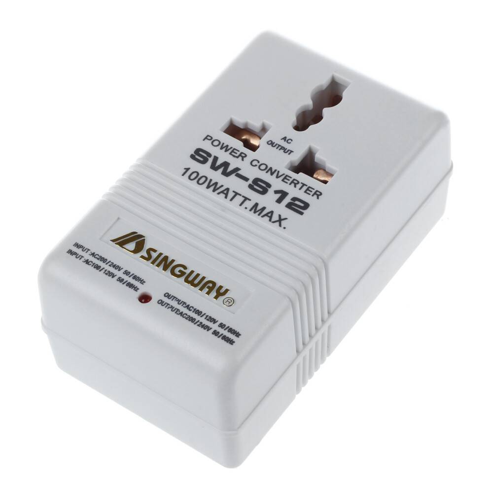 3X SINGWAY 100W 110V/120V to 220V/240V Step-&Down Voltage Converter Transformer Travel White