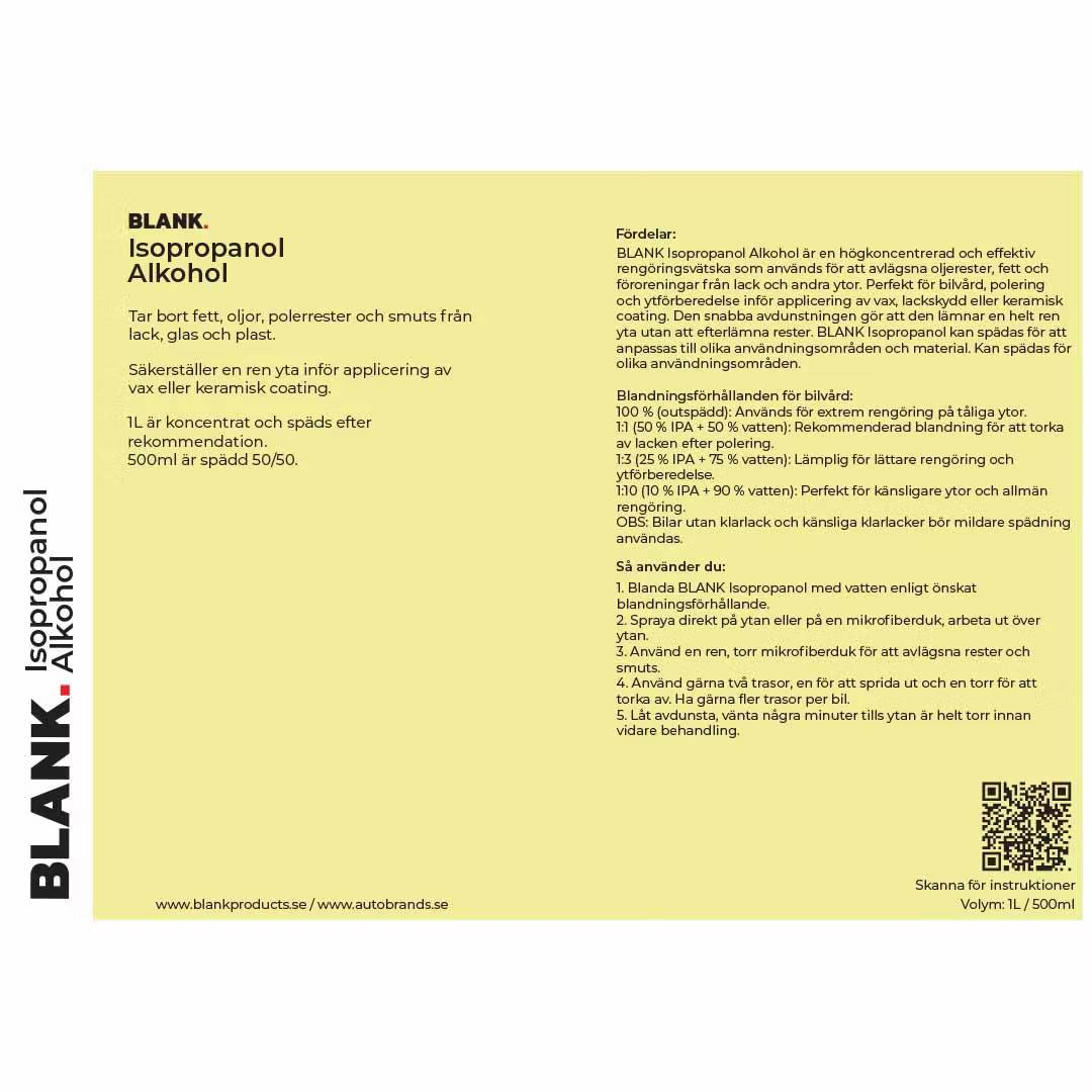 BLANK Isopropanol Alkohol: 500ml