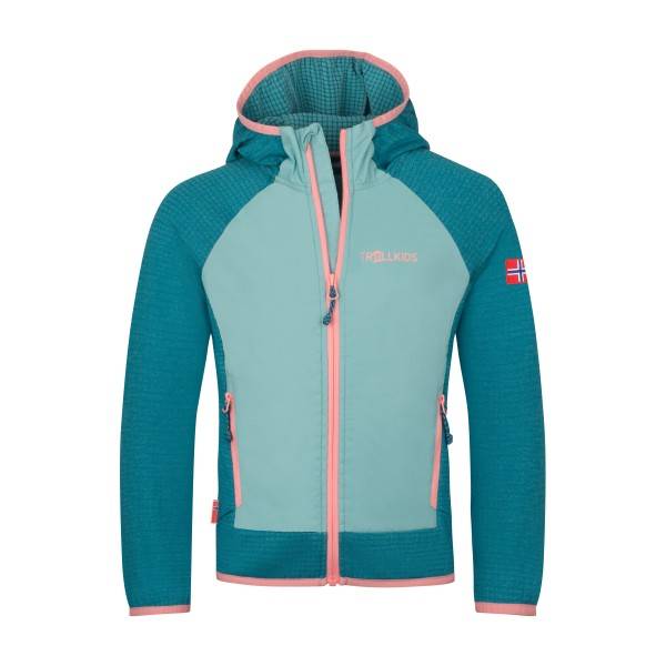 Trollkids Kid's Seiland Jacket Fleecejakke Børn størrelse 116 farve turkis