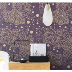 Blommigt paisley hörn sovrum tapet