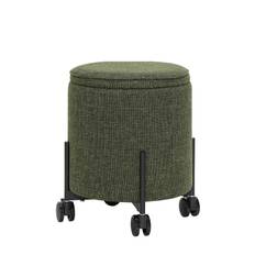 HÜBSCH Contain Pouffe |Grön |Ø 42 cm