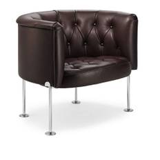 Walter Knoll - Haussmann Armchair 310-10, Black Chrome, Leather Cat. 55 Congress 1367 Silk, Synthetic Glides - Fåtöljer - Trix & Robert Haussmann - Beige - Läder/Metall/Textilmaterial