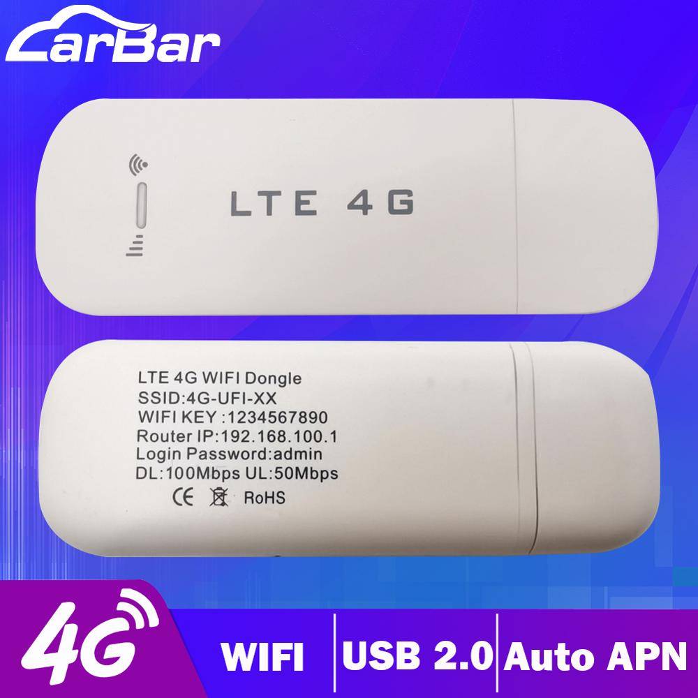 Carbar lte 4g wifi usb-dongle för android bilradio gps-spelare withhotspot 4g sim-kortplats wifi trådlös router