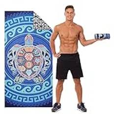 URAQT Microfiber Stripe Strandhandduk, Mjuk Super Absorberande Snabbtorkande Strandhandduk, Stor LättviktsSandfri Strandhandduk, Resehandduk Badhandduk för Sport Strand Gym Pool Torkning Husdjur