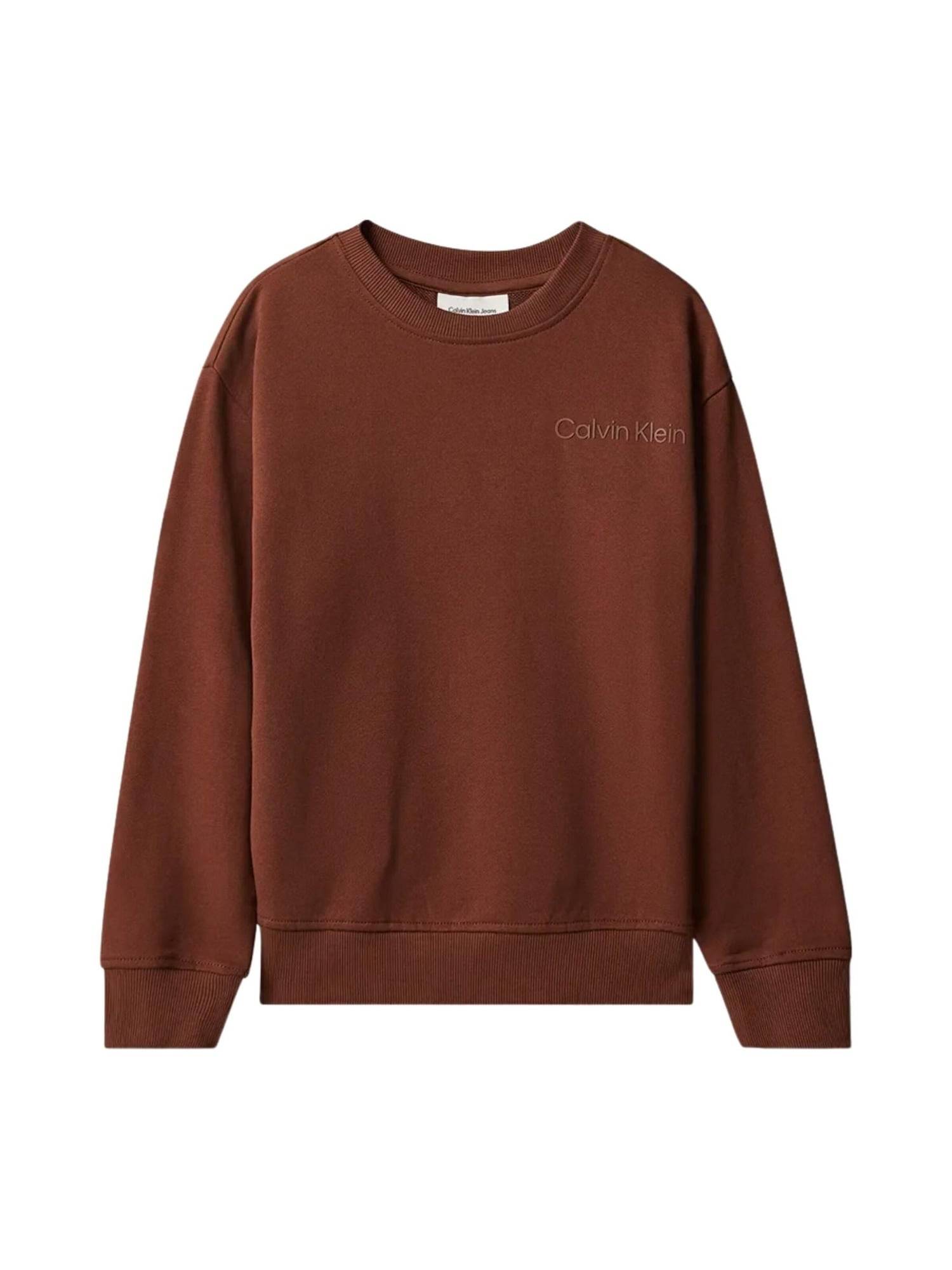 Calvin Klein Kids Sweatshirt 'CALVIN KLEIN JEANS kids BACK PRINTCN SWEATSHIRT Maglieria' brun
