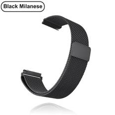 Nye 18mm 20mm 22mm Remme til Garmin Venu 2S Armbånd Vivoactive 3 4S 4 Forerunner 245 645 Galaxy Watch 4 Classic 42 46mm Sort Metal Sort Metal Black Metal 18mm