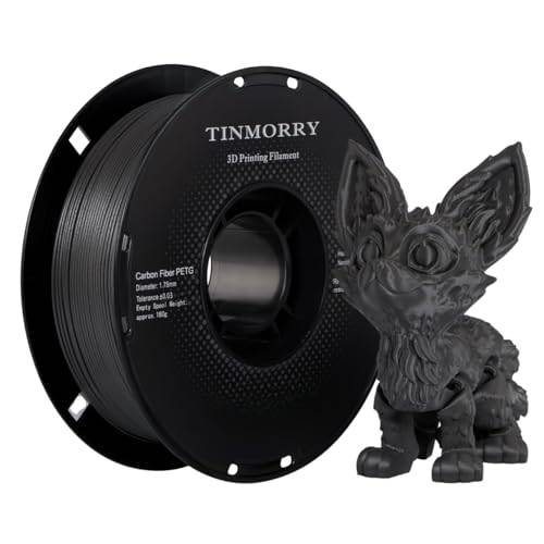 TINMORRY PETG CF-filament 1,75 mm, Filament för 3D-skrivare 1 kg, Mörkgrå