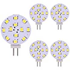 weiXuan G4 LED-glödlampa, 35 watt ekvivalent, bi-pin LED-skiva, JC sidostift, 12 V-24 V AC/DC låg volt, CRI>85, 350 lumen, paket 5 (vit)