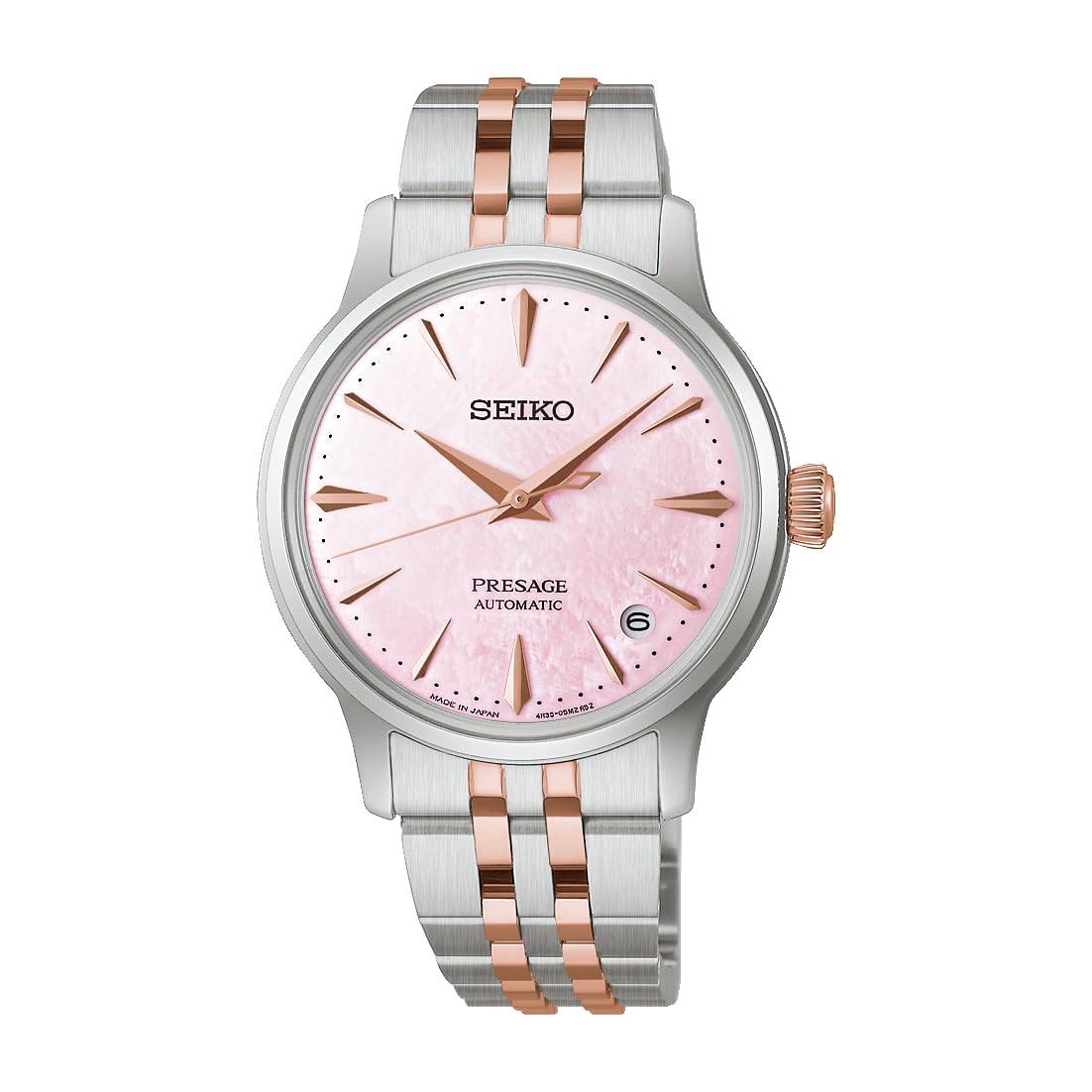 Seiko Presage Cocktail Time Begränsad Upplaga Japansk Automatisk Klocka med Ljusrosa Silverrosa Unisex Gradient, & Guld, SARY270,