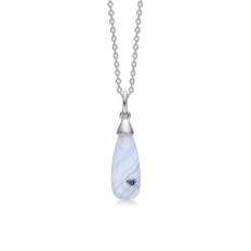 Mads Z Precious Drops halskæde i sølv med blå lace agat og safir (2126151)