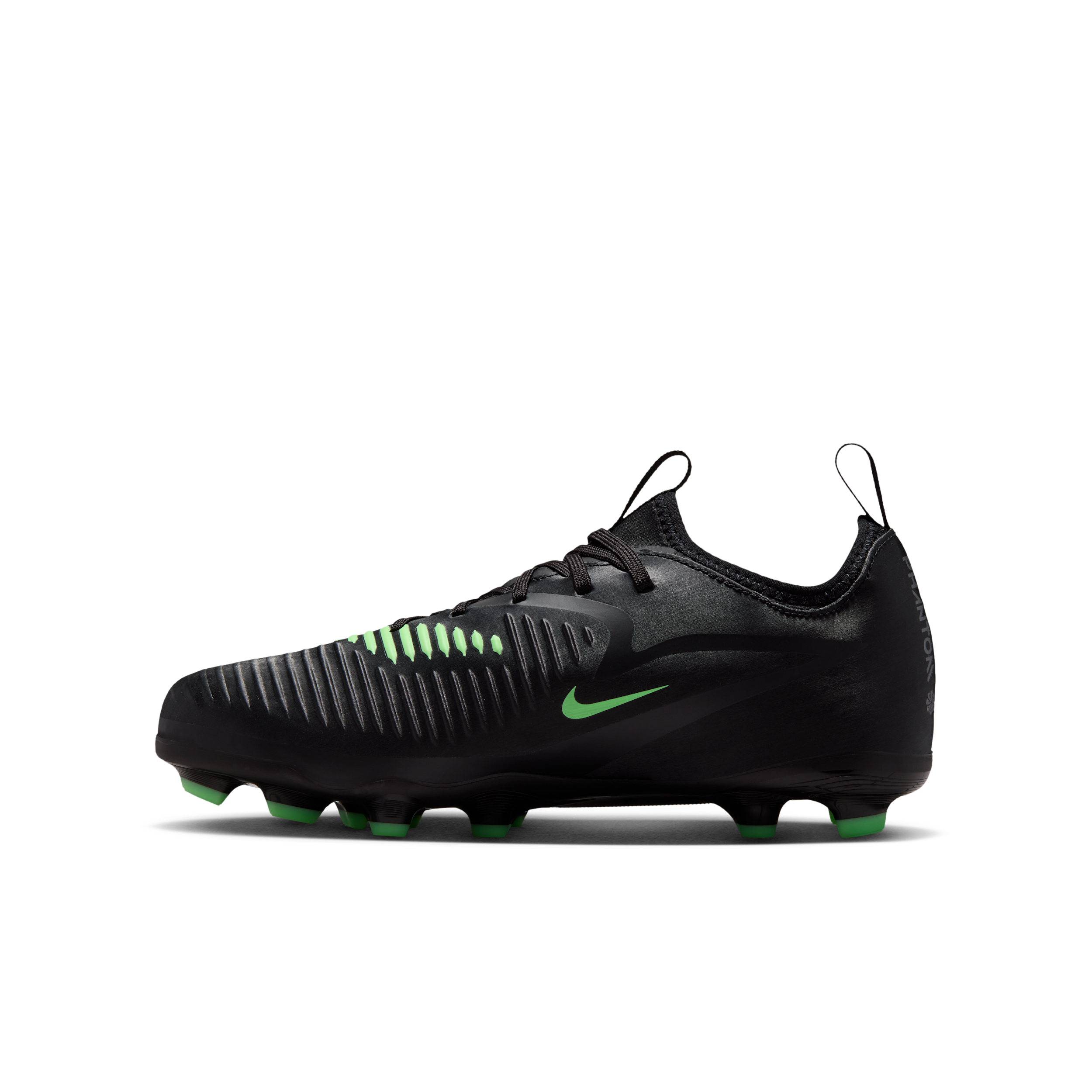 Nike Jr. Phantom 6 Low Academy-fodboldstøvler til større børn til flere typer underlag - sort