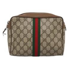 Gucci Vintage, Pre-owned, Dame, Beige, ONE SIZE, Tyl, Pre-owned Laeder clutches