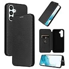 Flippfodral för telefon kompatibelt med Samsung Galaxy A54 5G fodral, lyxigt kolfiber PU + TPU hybridfodral fullt skydd stötsäkert flipfodral kompatibel med Samsung Galaxy A54 5G telefonskydd (Bla