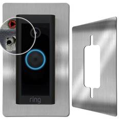 Baron Design | Edelstahl Blende | Zubehör für Ring Video-Türklingel Kabel/Video Doorbell Wired | Halterung, Schild, Befestigung, Wandplatte für Funk Klingel