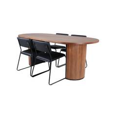 KENTH BIANCA Matbord 200x90 + 4 stolar