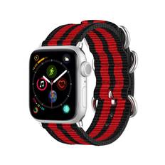 Natoarmband Apple Watch 45mm Series 9 svart/röd