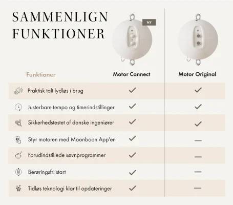 Moonboon Bundle - Tvillingeslyngevugge Nature, Vuggemotor Original og Stativ
