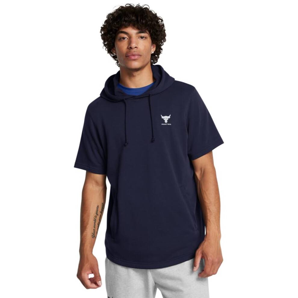 Under Armour Herre Project Rock Payoff T-Shirt Hoodie, (410) Midnight Navy / Mod Gray, X-Large