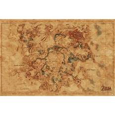 Zelda Breath Of The Wild Hyrule World Map Karta Maxi Poster