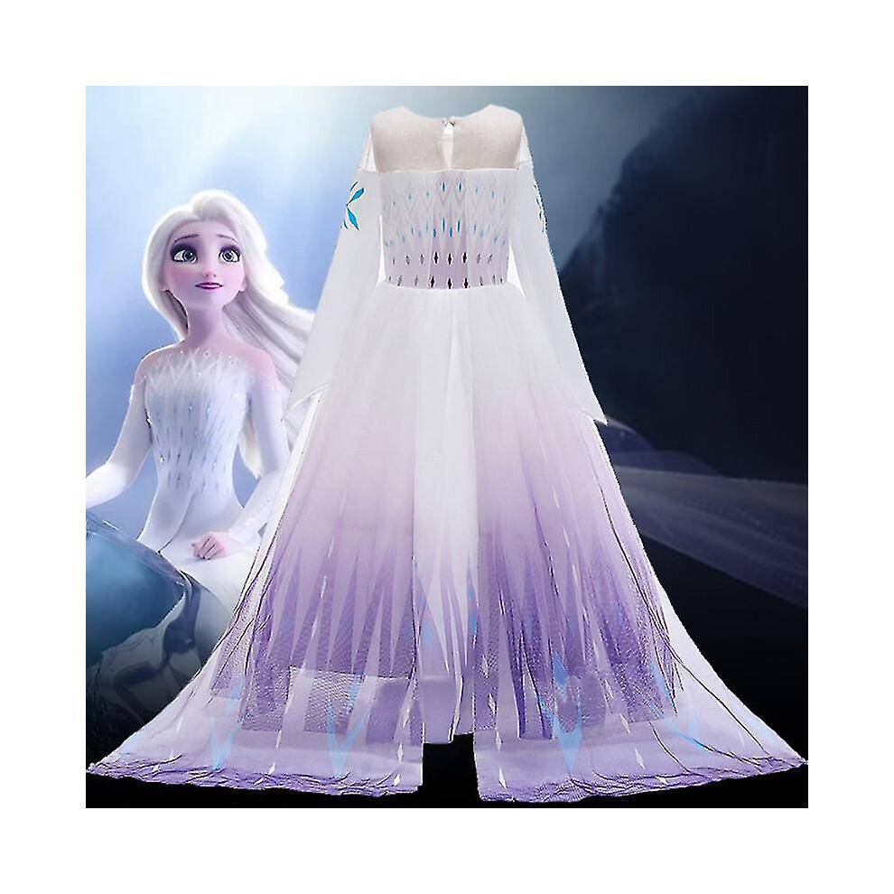 Frost 2 Drottning Elsa Kostym Barn Flickor Fest Prinsessa Cosplay Maskeradkläder-u cm