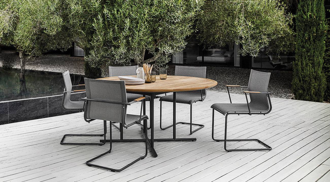 Sway stacking chair with arms - Meteor frame - anthracite sling