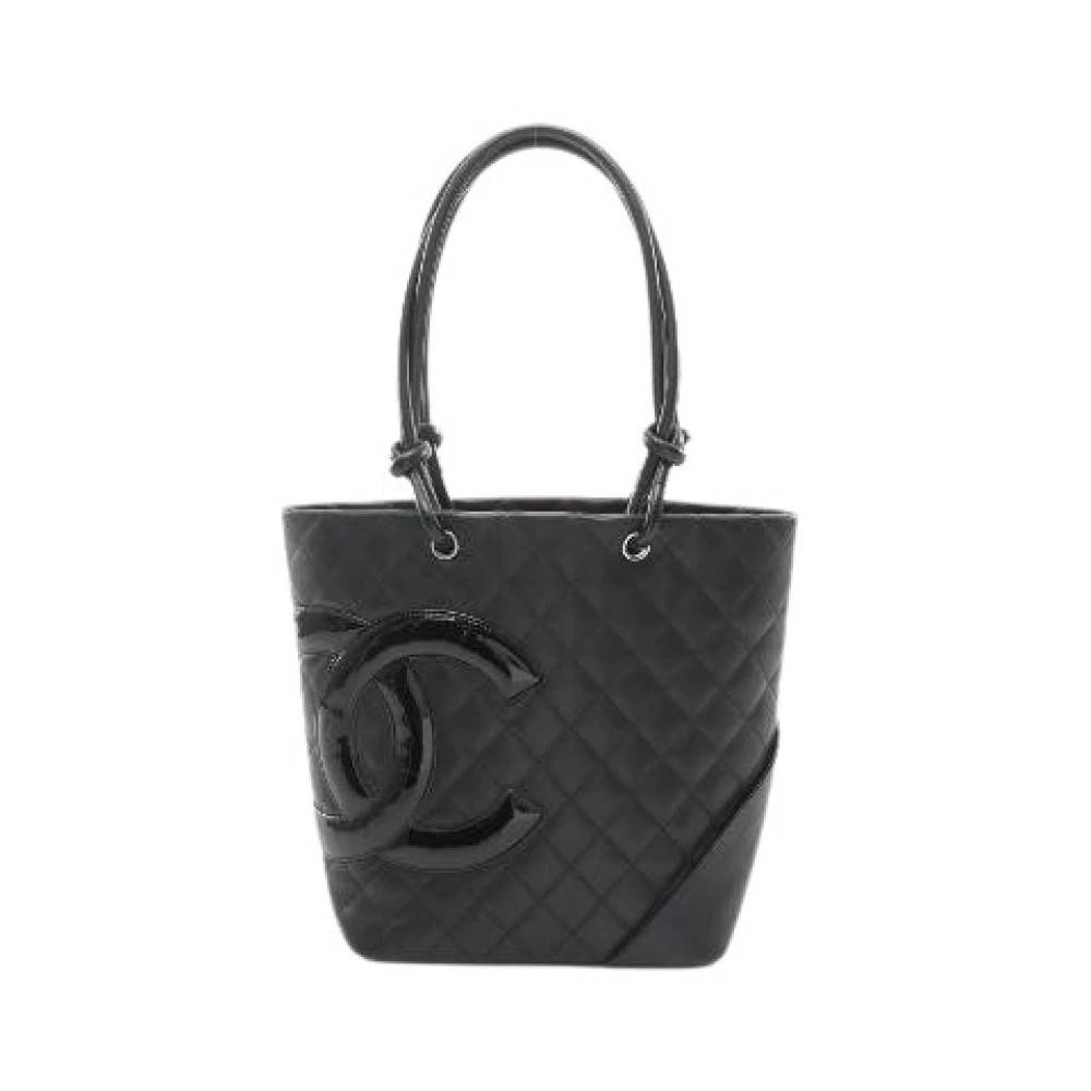 Chanel Vintage Pre-owned Cambon Line Tote Bag i patentlæder - Vintage - Dame - Sort - ONE SIZE - Læder