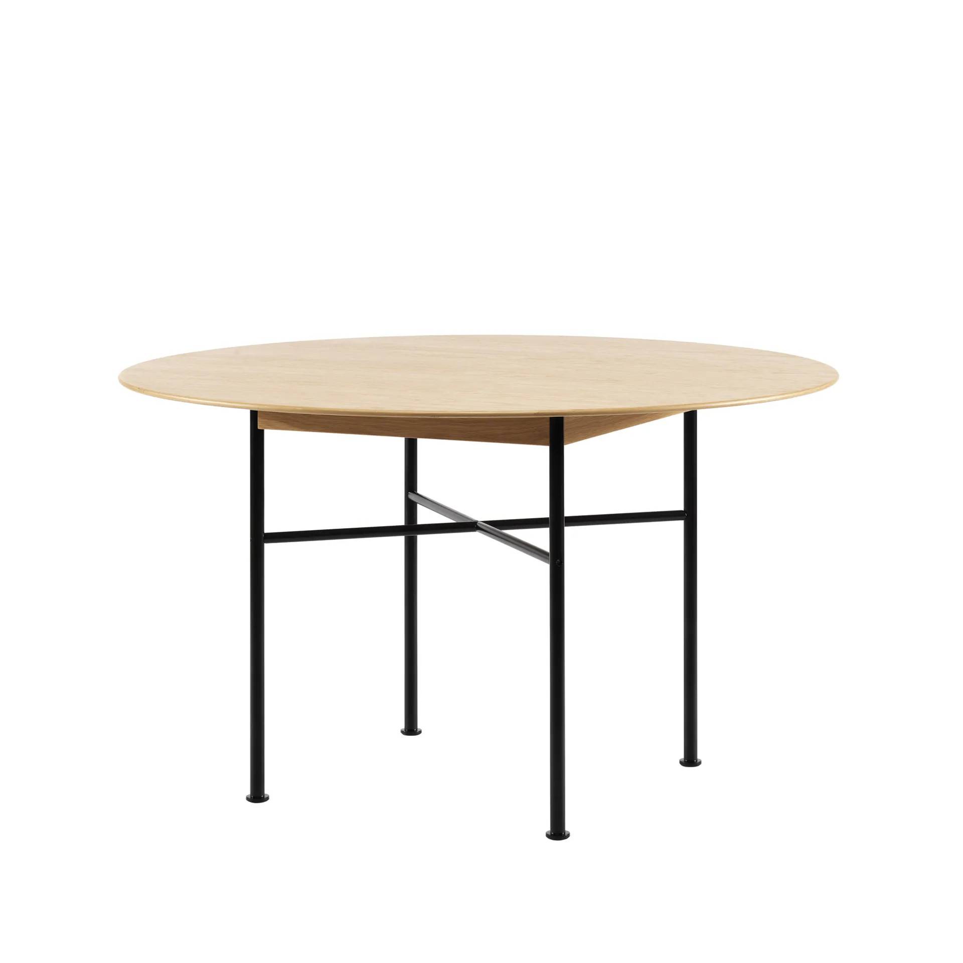 Fogia Supper matbord ek Ø127 cm ek naturlack, svart underrede