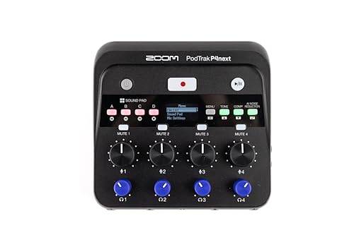 ZOOM P4 next [AI Noise Reduction] 4-person simultaneous recording, smartphone compatible, podcast recorder for live streaming, official Japanese produ