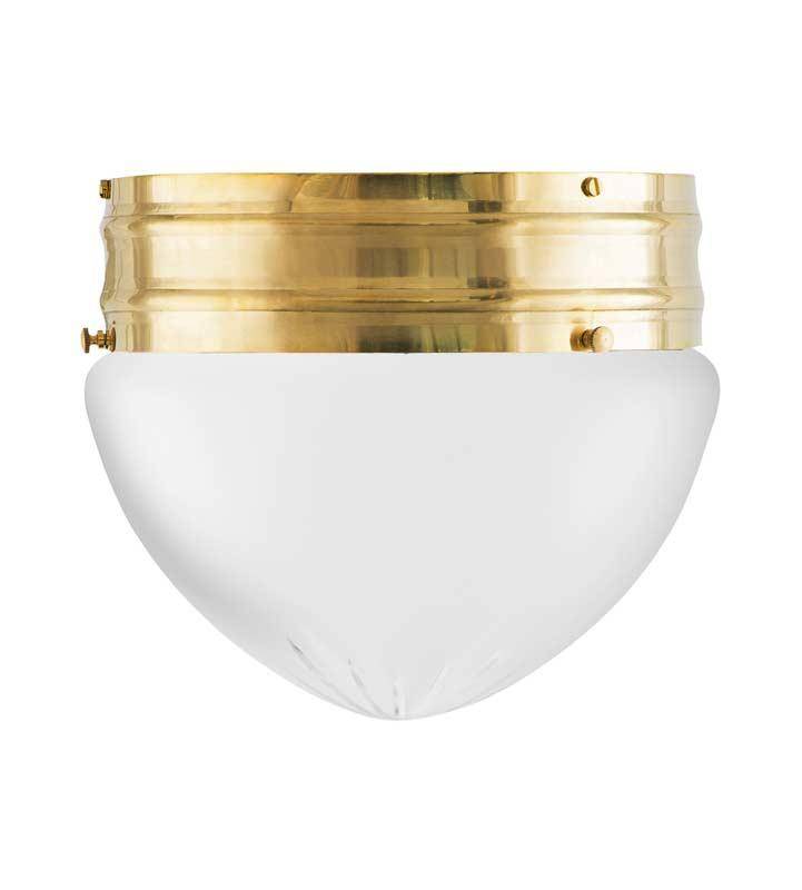 Loftslampe - Heidenstamplafond 200 messing, mat glas