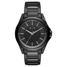 Armani Exchange Watch For Men, Quartz Three hand movement och 44 mm boettstorlek med rostfritt stålrem, Grafit