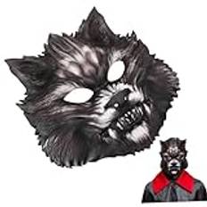 Holibanna 2St Djurmask Varulvsmask Vuxendräkter Barnkläder Barndräkt Halloweenmasker Skrämmande Dräkt Vargdjur För Vuxna Maskeradmask Simulering Vargmask Bal Djur Varg