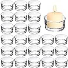 24-pack värmeljusglas set, värmeljushållare 4,5 cm, ljushållare värmeljus glas, klar värmeljushållare glas set, klar votivljushållare sats, för ljusstakar, jul för vardagsrum, bordsdekoration